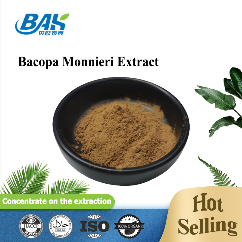 Ζεστή πώληση HPLC UV Bacopa Monnieri εκχύλισμα Καφέ κίτρινη σκόνη 100% Pass 80 Mesh